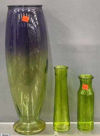 Green Blue Vase 18", and Bottle image