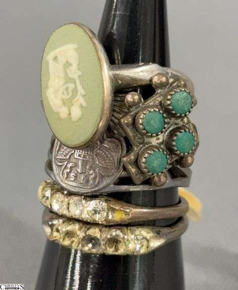 5 Sterling Silver Rings - size 6 image