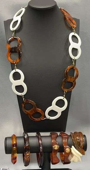 Tortoise Shell Bakelite, Bangles, and Other Plastic Pieces image