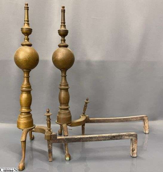 Pair of Brass And Irons 19x24" Tall image