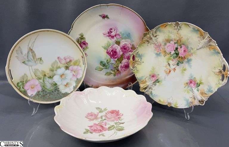 4 China Bowl, Plates, Charger Plate - 13" D of largest image