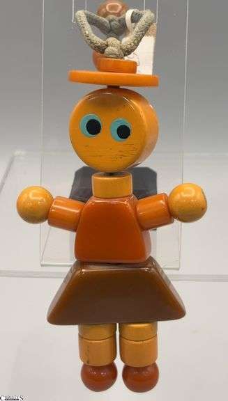 Bakelite Figural Crib Toy 4" image