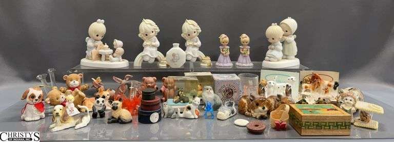 Precious Moments and Animal Figurines, Art Glass Paperweight, Misc - 5.5" of largest image