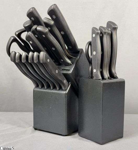 Pfaltzgraff Kitchen Knife Sets - 19pcs - 13" of largest knife - some wear from use image