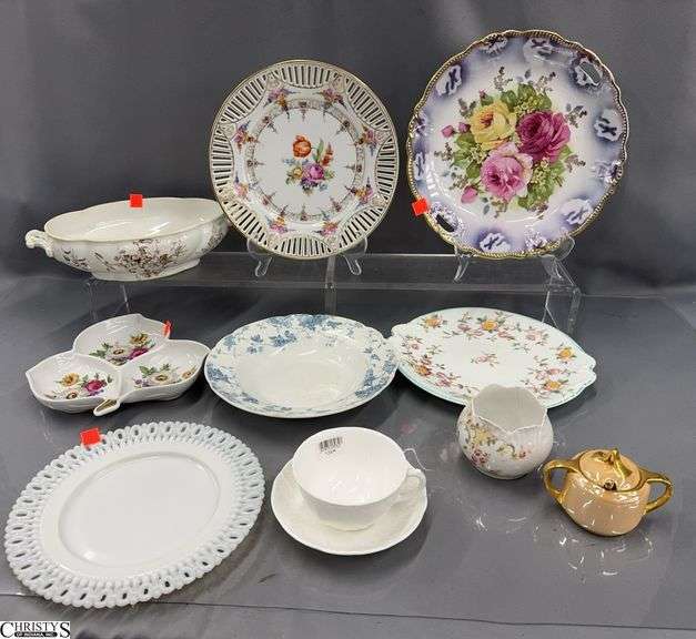 China Plates, Divided Dish, Casserole, Misc Dishes - 11" D of largest image