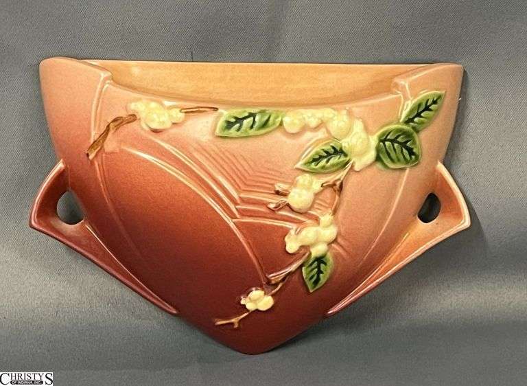 Roseville Pottery "Snowberry" Wall Pocket - 8" x 5" image