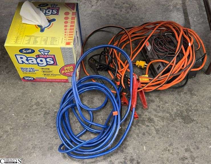 Jumper Cables, Battery Charger, Extension Cords, Scott Shop Rags image