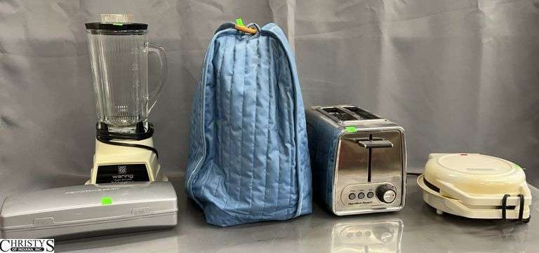 Cuisinart Food Processor, Waring Blender, Hamilton Beach Toaster and Electric Knife, Toastmaster Waffle Maker image