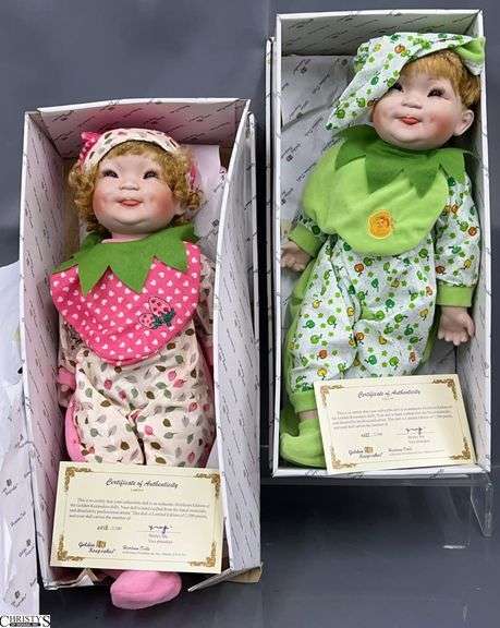 2 Heirloom Dolls In Boxes Approx 18" image