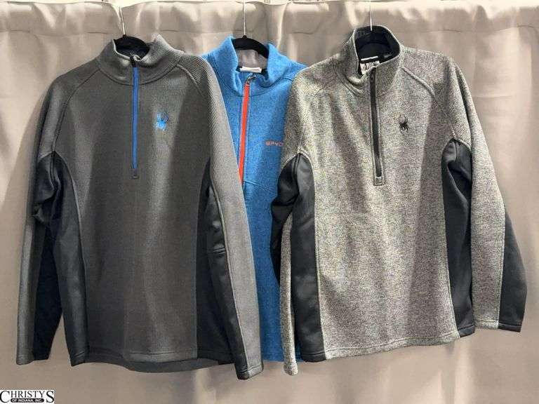 3 Men's Spyder Half Zips and Jacket - Marked size XL image