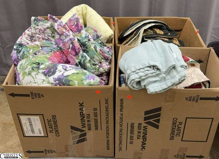 Large Boxes of Bedding, Soft Goods Needs Cleaning, SKID NOT INCLUDED image