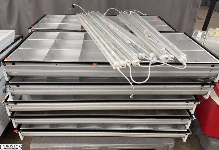 Skid of Over Head Florescent Light Fixtures - 48" X 24" approx of each - SKID NOT INCLUDED image
