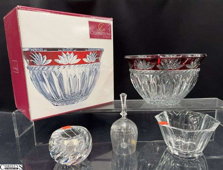Mikasa Celebrations With Red Accent Bowl, In box, Gorham Votive, Unmarked Bowl image