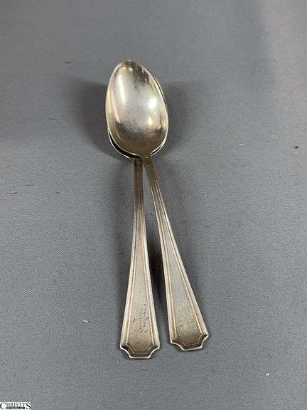 2 Sterling Spoons 5.75" Long image