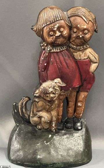 Cast Iron Figural Door Stop - 6" x 10" - some finish wear image