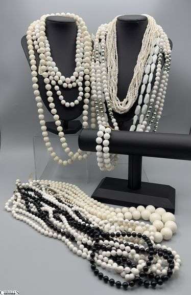White Beaded Necklaces image