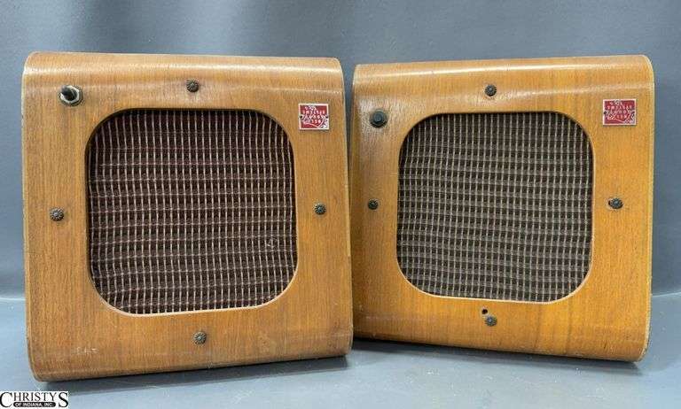 2 Intercom Speakers Wood Cased 9.5x10" image