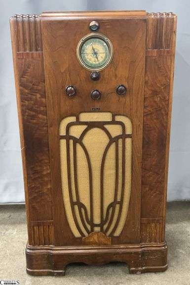 1937Erla Floor Model Radio - 21" x 12" x 38" image