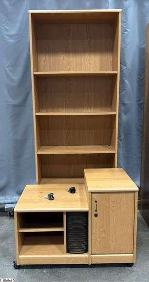 Pressed Board Bookcase and Media Cabinet 28x12x72" of Bookcase image