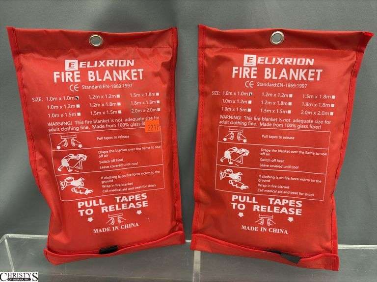 2 Elixrion Fire Blankets. Appears unused. image