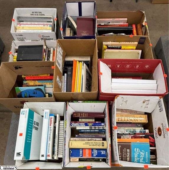 11 Boxes Martial Arts, Fiction, Non Fiction, & Reference Books. SKID NOT INCLUDED. image