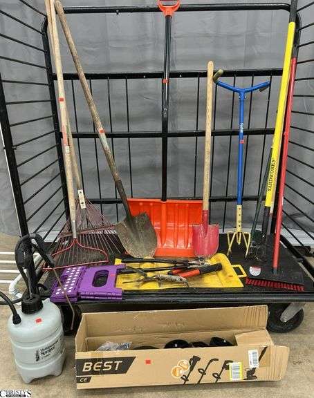 Long Handled Tools, Weedeater Parts, Misc Outdoor tools. CART NOT INCLUDED. image