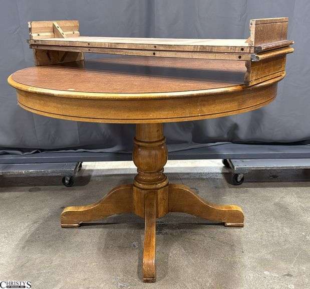 Tell City Chair Co Round Pedestal Dining Table 44"x30" Pair of Leaves 11.5" image