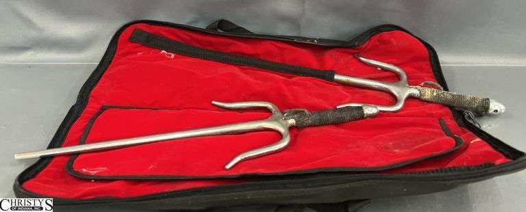 Pair Of Hand Sai Martial Arts Hand Weapon in Case. 18.5" of each image