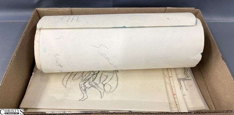Original Comic Sketches, Misc Art Work. 19" x 12" of largest. image