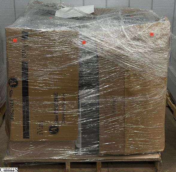 Pallet of Untested Electronics, Laptops (Unknown Condition and Software), Monitors, Keyboards, Picture of Inventory List Has NOT Been Verified, We Do Not Guarantee Items Are Present, Skid Can Go image