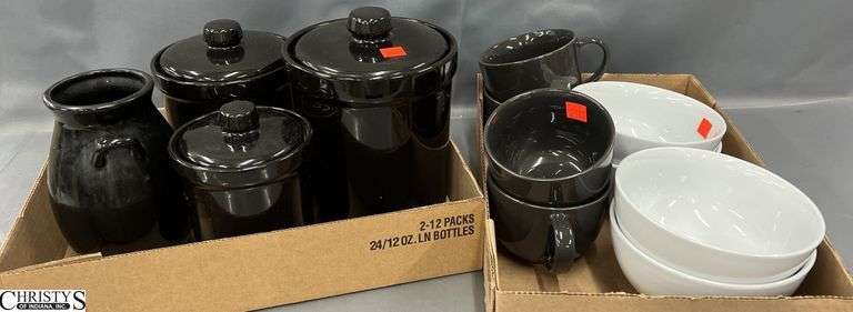 Ceramic Bowls & Bowls, Canister Set. 8" of tallest image
