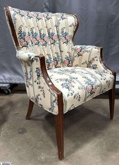 Upholstered Arm Chair Floral Print 28x25x35" image