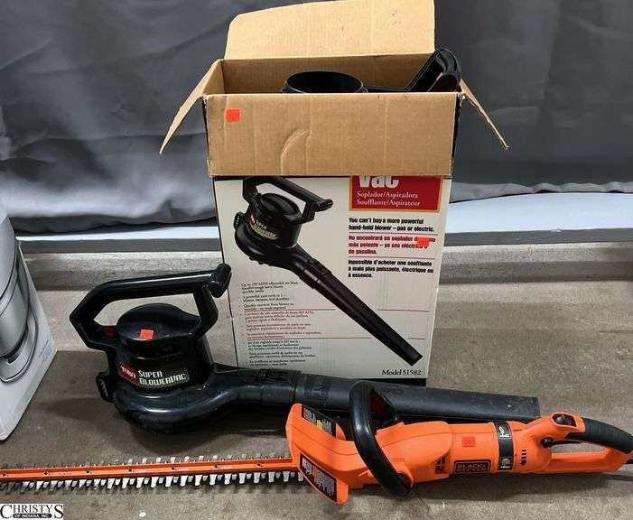 Toro Super Blowervac & Black and Decker Electric Trimmer image
