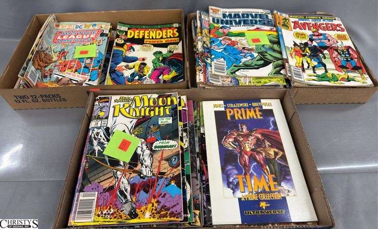 3 Flats Marvel & DC Comic Books. Shows some wear, paper loss. image
