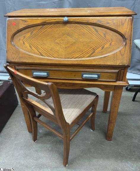 Drop Front Desk, and Chair 33x17x42 image