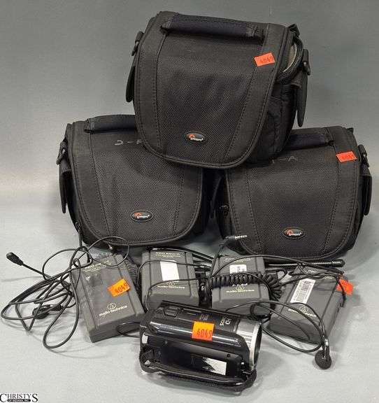 3 Bags 1 Camcorder and 2 With Wireless Microphones Pro 88wt and 88wr image