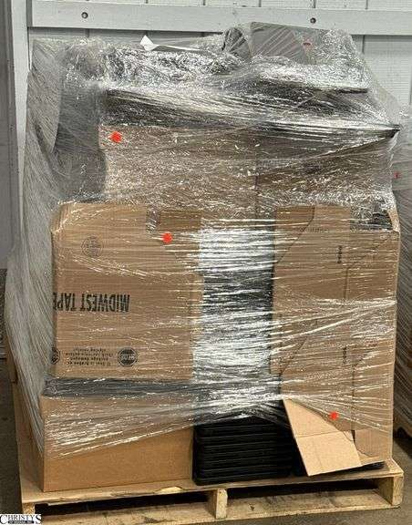 Pallet of Untested Electronics, Laptops (Unknown Condition or Software), Keyboards, Mice, Picture of Inventory List Has NOT Been Verified, We Do Not Guarantee Items Are Present, Skid Can Go image