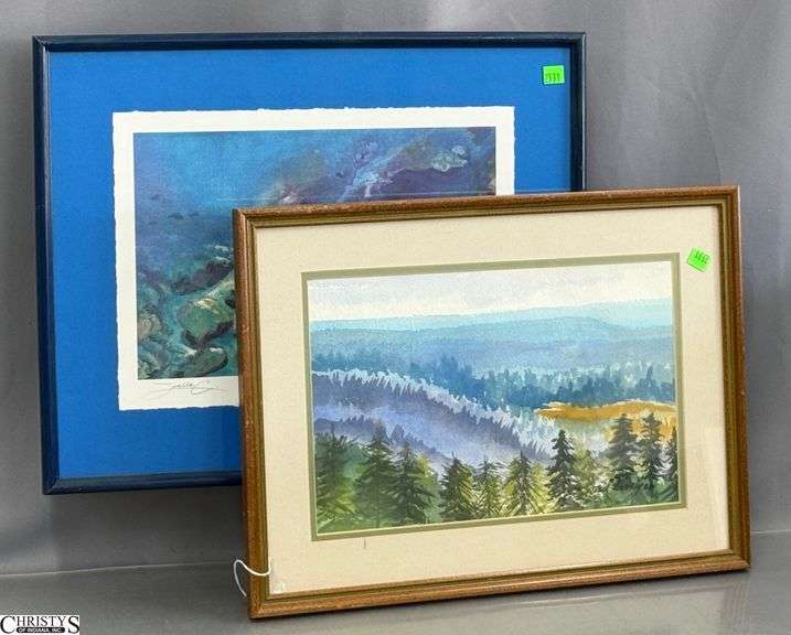 2pcs Signed Art, Water Color Indiana Artist Neil Dunnigan image