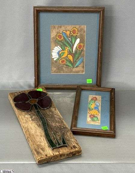 Stained Glass Art, Framed Drawings Largest 5.5x15" image