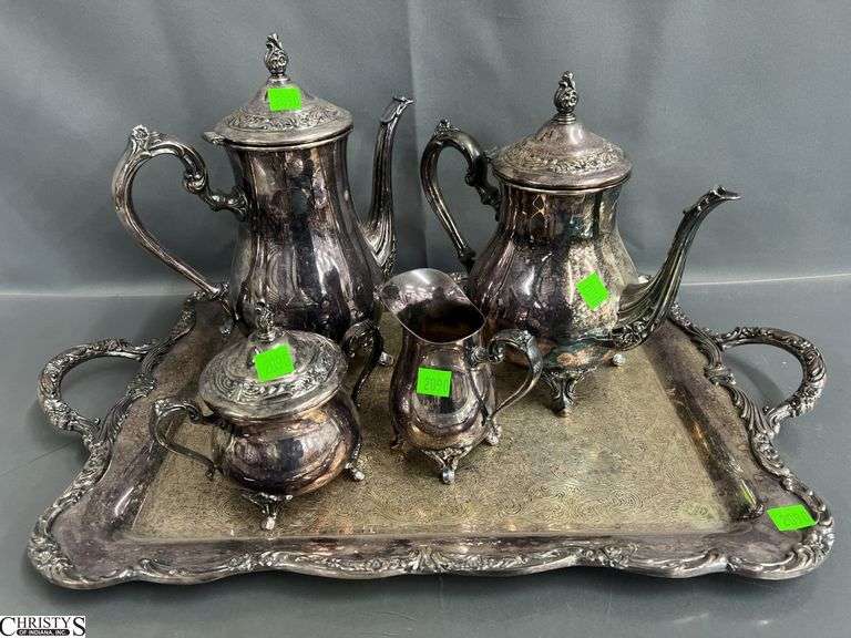 Rogers Silverplated Tea Service Tray 22x14" image
