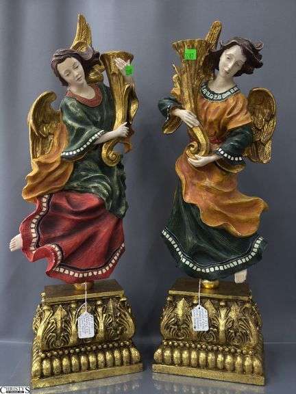 Bombay Co Pair of Angels on Stands 26" image
