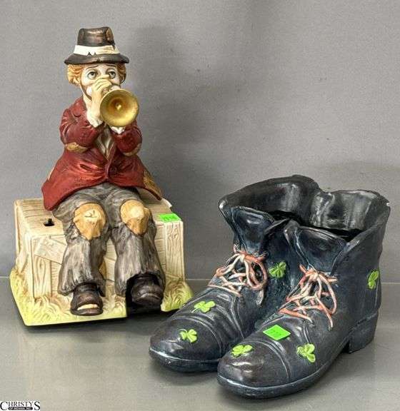 Musical Clown Foot Tapper 12", Shamrock Boot Planter image