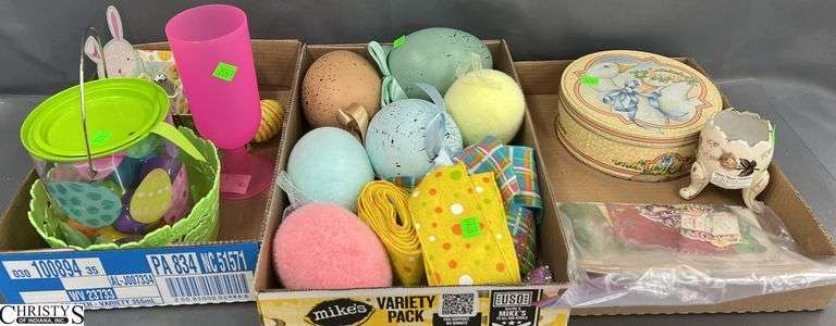 Easter Eggs, And Decor, Painted Egg Cup, Ribbon image
