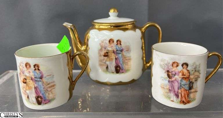 Czech Childs Tea Pot and Cups image