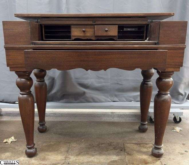 The Udell Works Indianapolis Drop Front Desk - Drop Front needs reattached - shows wear - 39" x 20" x 34" image