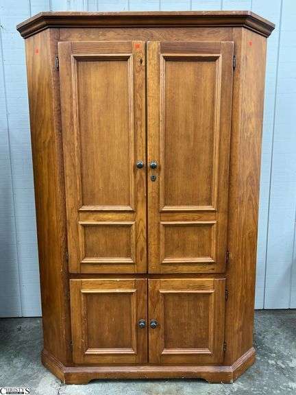 Hamilton Heritage Corner TV Media Cabinet - 52" x 25" x 74" - some strips image