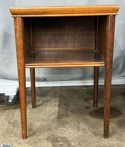 Wooden End Table/Phone Stand 19" x 16" x 26" - some wear image