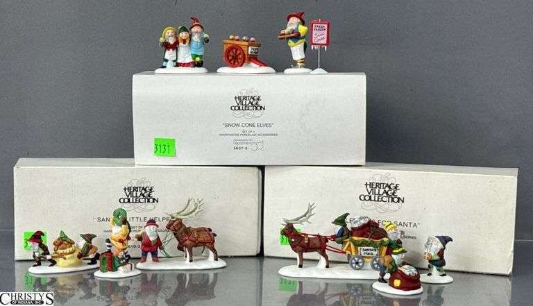 Department 56 Heritage Village Collection: Santa's Little Helpers, Letters for Santa, and Snow Cone Elves Figurines image