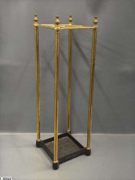 Brass Accent Cane Stand 7" x 7" x 25" image