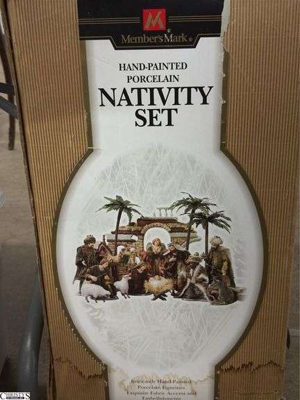 2005 Members Mark Hand Painted Porcelain Nativity Set image